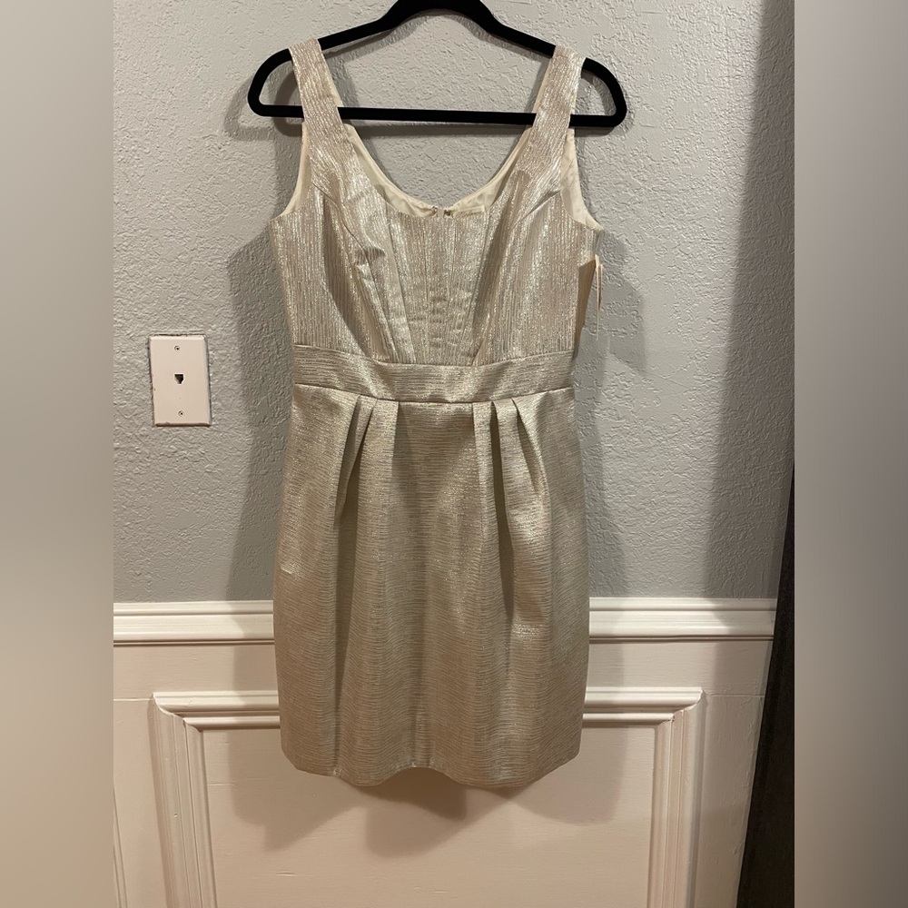 Shoshanna Gold Metallic Dress Size 8 - NWT
